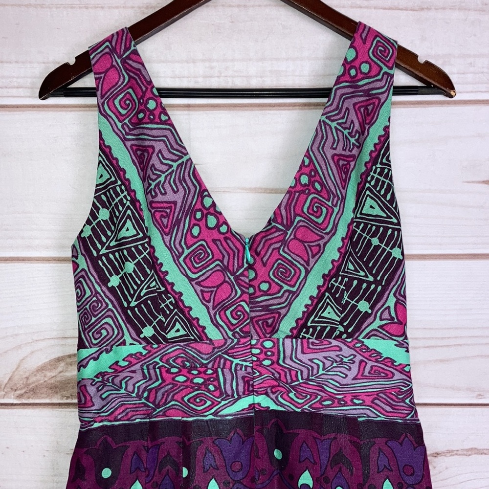 Nanette Lepore V Neck Silk & Linen Dress - Picture 4 of 10